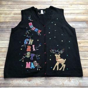 Ugly Christmas sweater vest Rudolph